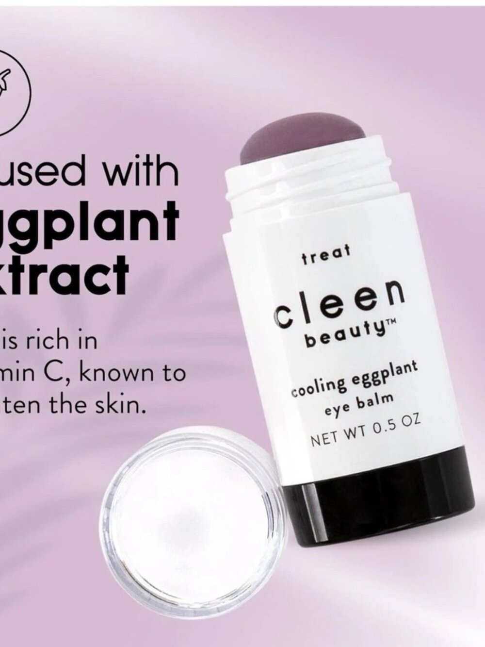 Cleen beauty Cooling Eggplant Under Eye Balm Net wt. 0.5 oz. Hydrate, Depuff - Picture 2 of 6